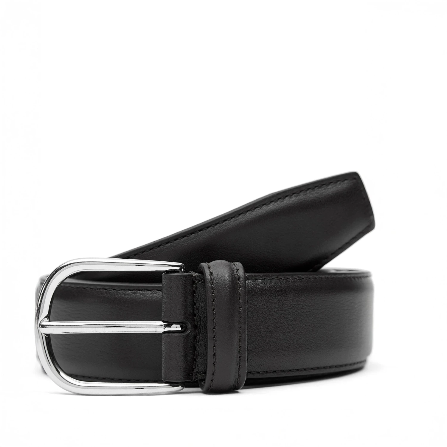 Smooth Black Nappa Calf Leather Belt - Anderson's 3 Smooth Black Nappa Calf Leather Belt - Anderson's