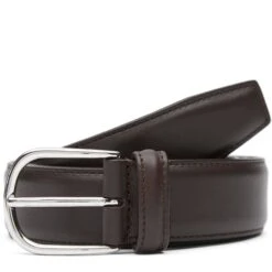 Smooth Brown Nappa Calf Leather Belt - Anderson's