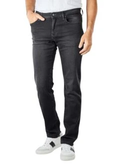 Alberto Black Anthracite Pipe Premium Business Organic Cotton-Tencel Denim