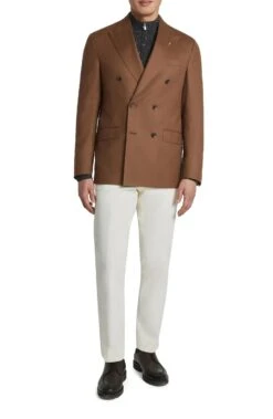 Tobacco Brown Double Breasted Martin Contemporary Fit Sport Jacket - Jack Victor