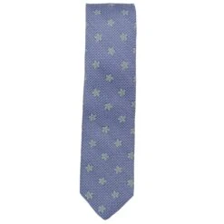 Blue & Green Silk Flower Patterned Tie - DION