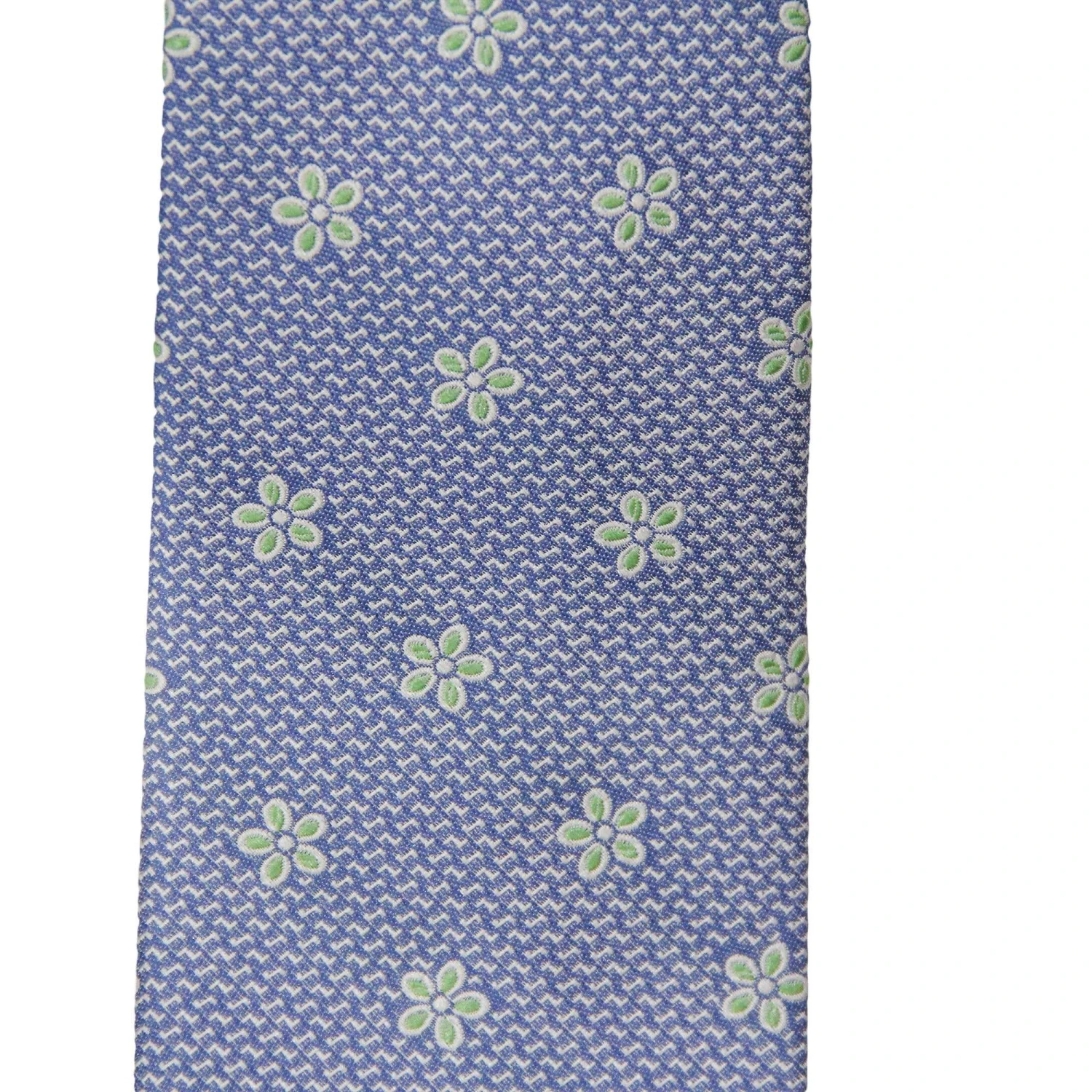 Blue & Green Silk Flower Patterned Tie - DION 4 Blue & Green Silk Flower Patterned Tie - DION - Image 2