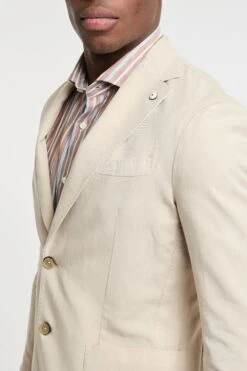 Light Beige Solid Lyocell-Linen-Cotton Unlined Sport Jacket - L.B.M 1911 17 Light Beige Solid Lyocell-Linen-Cotton Unlined Sport Jacket - L.B.M 1911 -ETON Store 06fdee45223a7bae262c966769c40eaa
