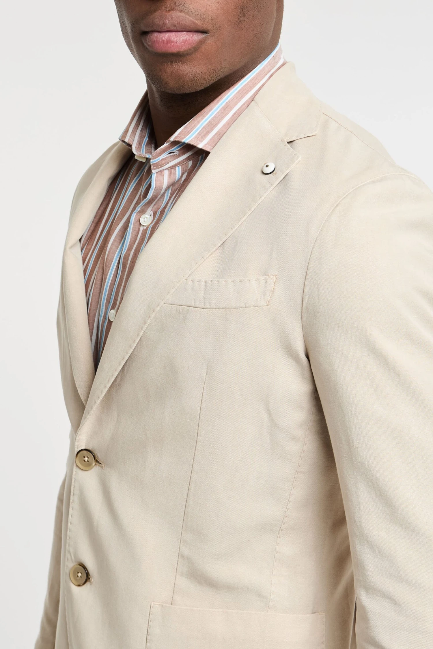 Light Beige Solid Lyocell-Linen-Cotton Unlined Sport Jacket - L.B.M 1911 4 Light Beige Solid Lyocell-Linen-Cotton Unlined Sport Jacket - L.B.M 1911 - Image 2