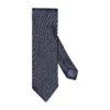 Navy Blue Solid Silk-Linen Tie - ETON