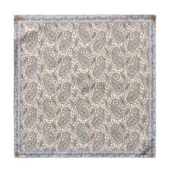 Light Blue Paisley Tussah Silk Pocket Square - ETON 5 Light Blue Paisley Tussah Silk Pocket Square - ETON -ETON Store 10001089422 tpsfu 1 w