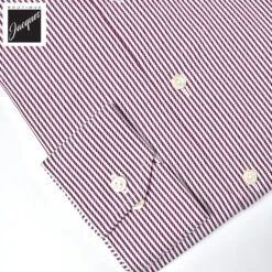 Burgundy Fine Striped Signature Twill Slim Fit Shirt - ETON 13 Burgundy Fine Striped Signature Twill Slim Fit Shirt - ETON -ETON Store 10001275857 5