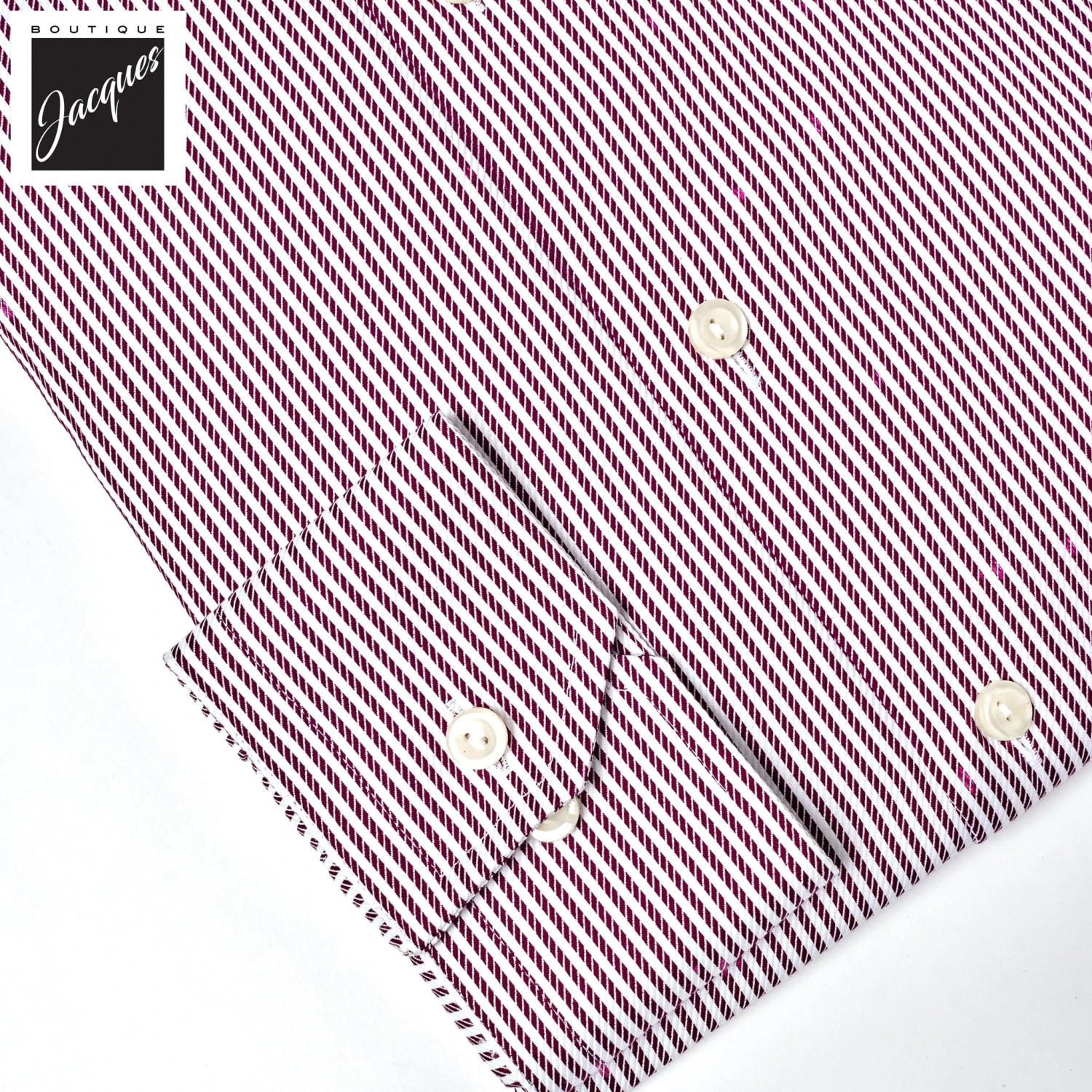 Burgundy Fine Striped Signature Twill Slim Fit Shirt - ETON 8 Burgundy Fine Striped Signature Twill Slim Fit Shirt - ETON - Image 6