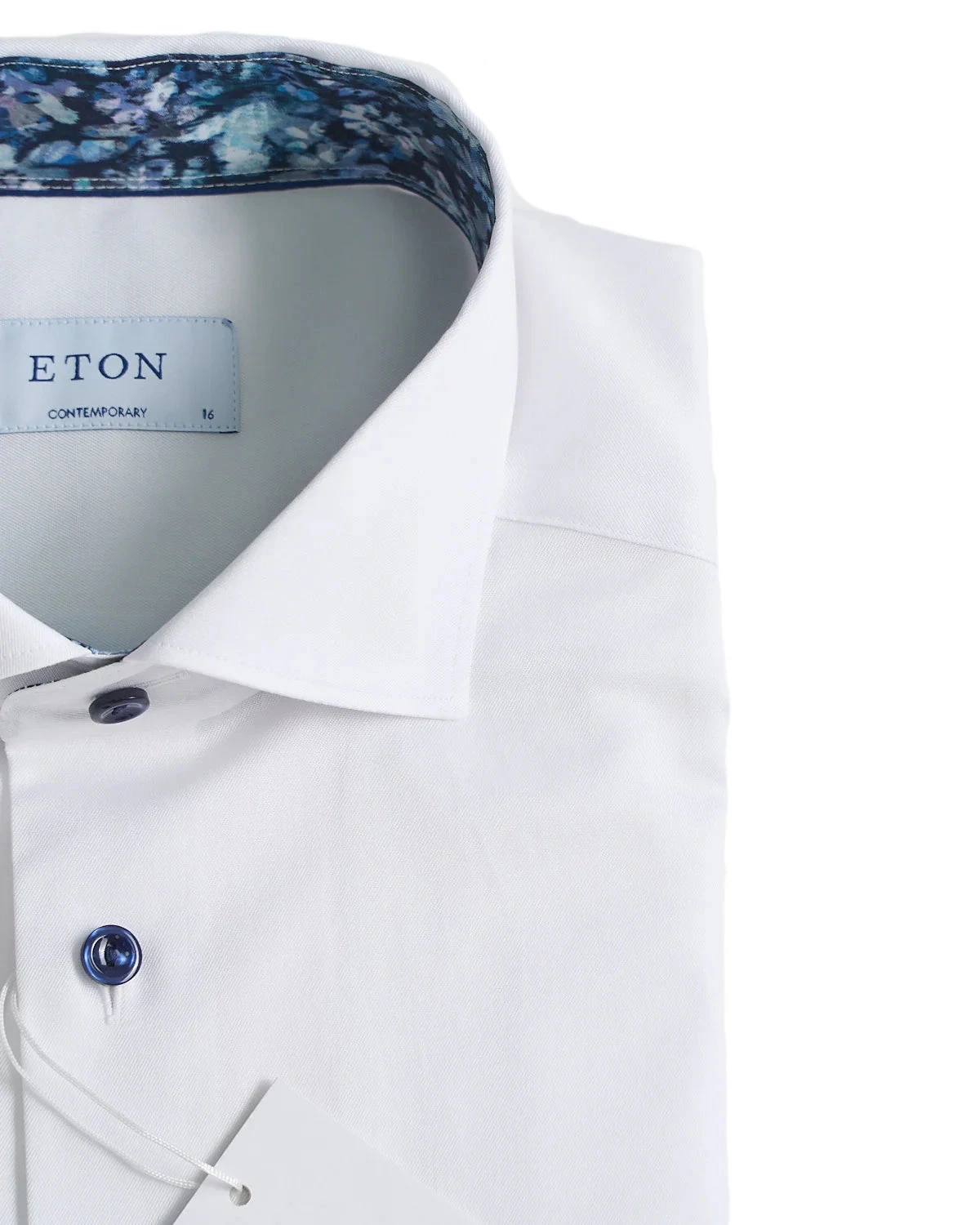 White Floral Effect Signature Twill Slim Fit Dress Shirt - ETON 7 White Floral Effect Signature Twill Slim Fit Dress Shirt - ETON - Image 5