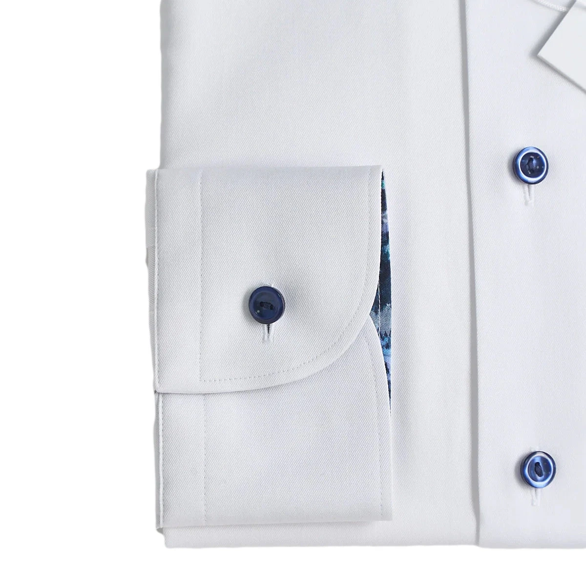White Floral Effect Signature Twill Slim Fit Dress Shirt - ETON 5 White Floral Effect Signature Twill Slim Fit Dress Shirt - ETON - Image 3