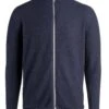 Navy Waffle Cotton Full-Zip 3D Knit Sweater - Phil Petter