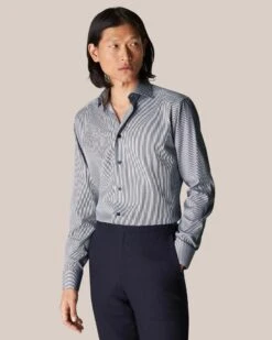 Navy Blue Twill Slim Fit Shirt - ETON 15 Navy Blue Twill Slim Fit Shirt - ETON -ETON Store 11289 08bb7f1407 full