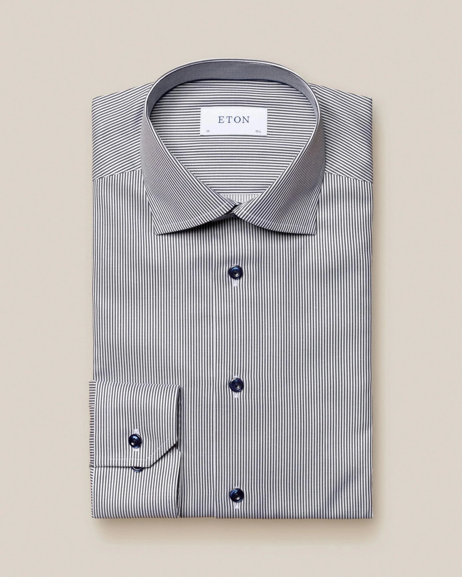 Navy Blue Twill Slim Fit Shirt - ETON 3 Navy Blue Twill Slim Fit Shirt - ETON