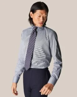 Navy Blue Twill Slim Fit Shirt - ETON 17 Navy Blue Twill Slim Fit Shirt - ETON -ETON Store 11289 9c16cb379f full