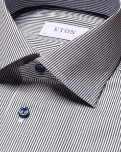Navy Blue Twill Slim Fit Shirt - ETON 18 Navy Blue Twill Slim Fit Shirt - ETON -ETON Store 11289 c7ec3dcdf1 full