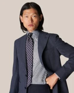 Navy Blue Twill Slim Fit Shirt - ETON 25 Navy Blue Twill Slim Fit Shirt - ETON -ETON Store 11289 fbfb5f35df full