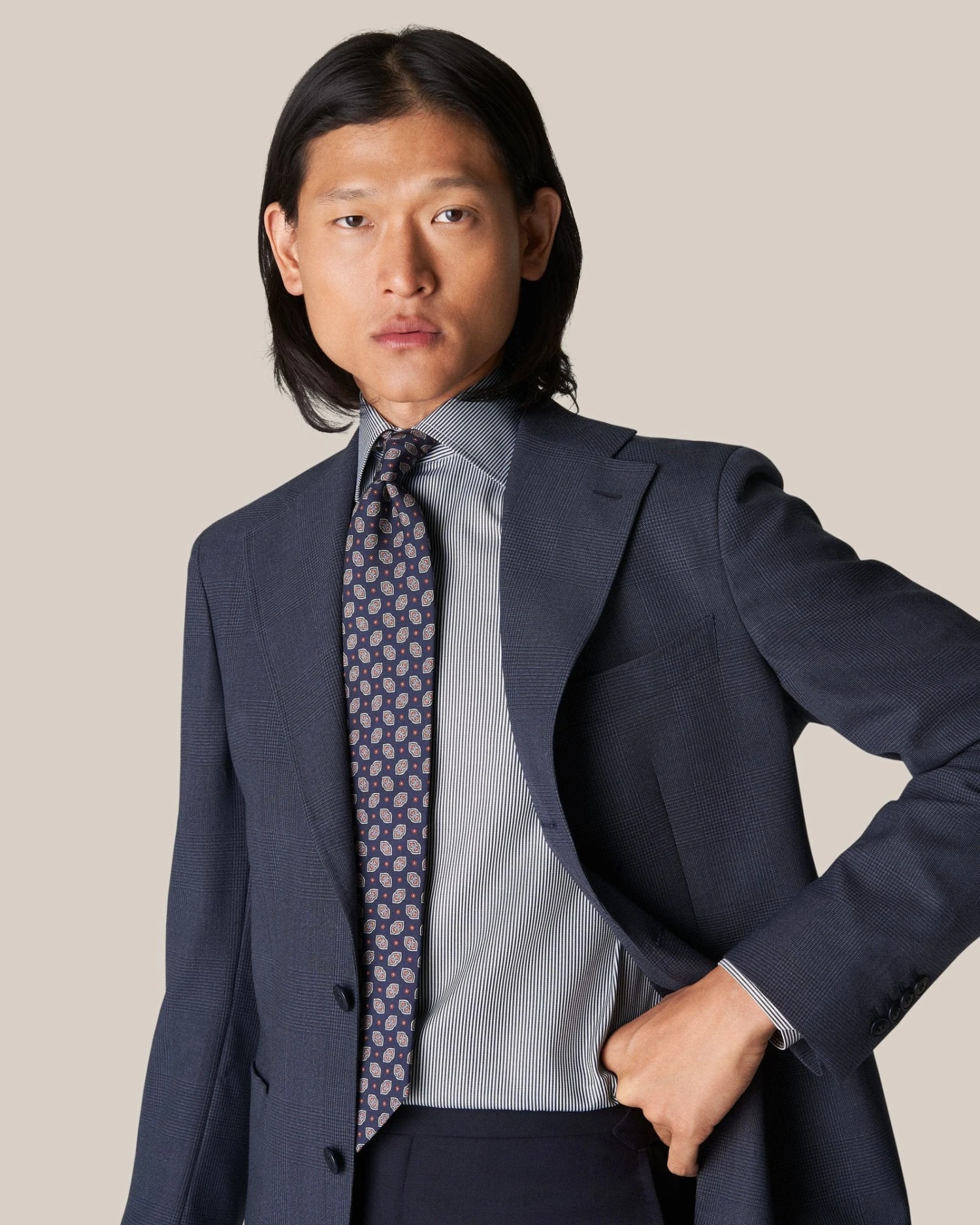 Navy Blue Twill Slim Fit Shirt - ETON 14 Navy Blue Twill Slim Fit Shirt - ETON - Image 12