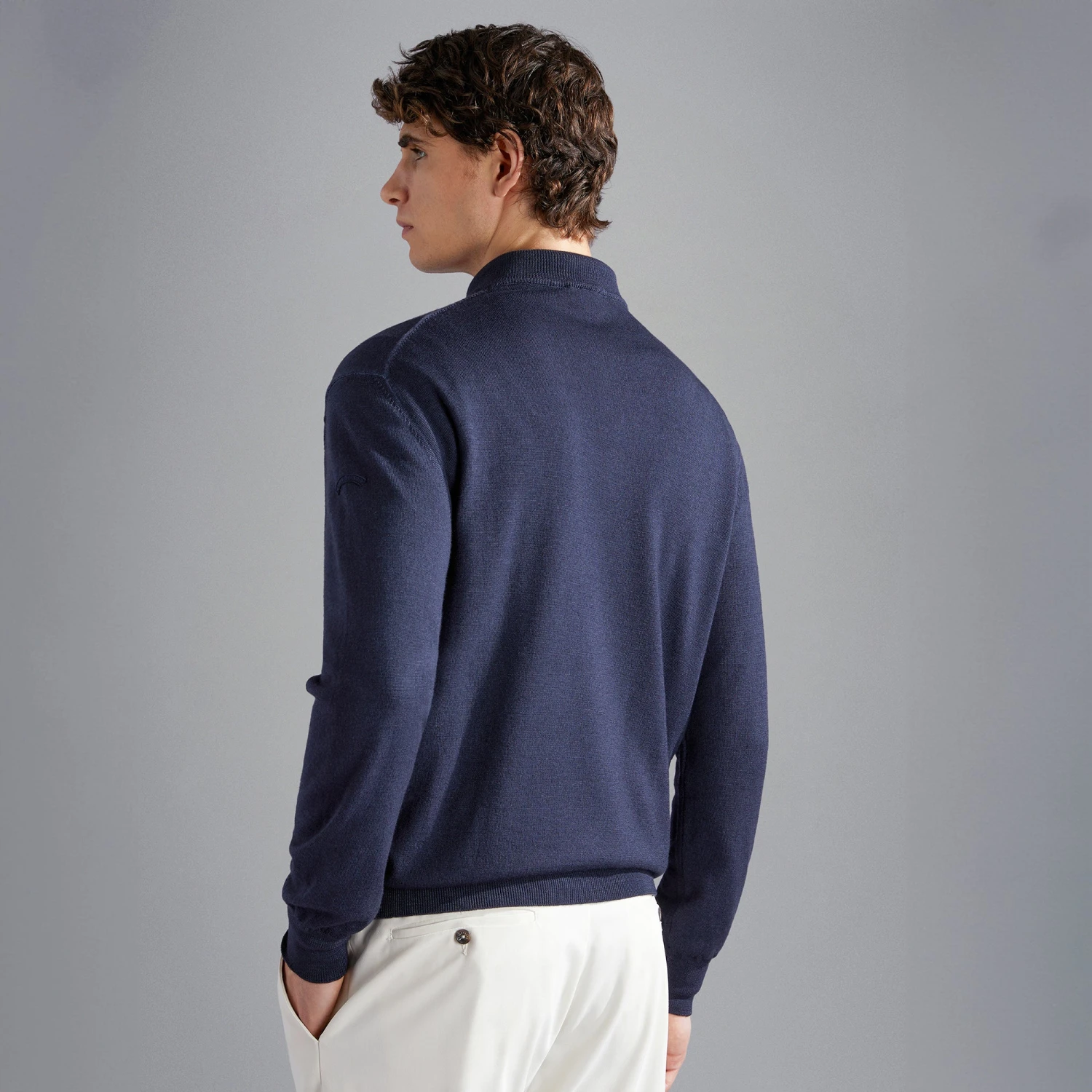 Paul&Shark Navy Garment Dyed Wool Half-Zip Sweater - Paul Shark 6 Paul&Shark Navy Garment Dyed Wool Half-Zip Sweater - Paul Shark - Image 4