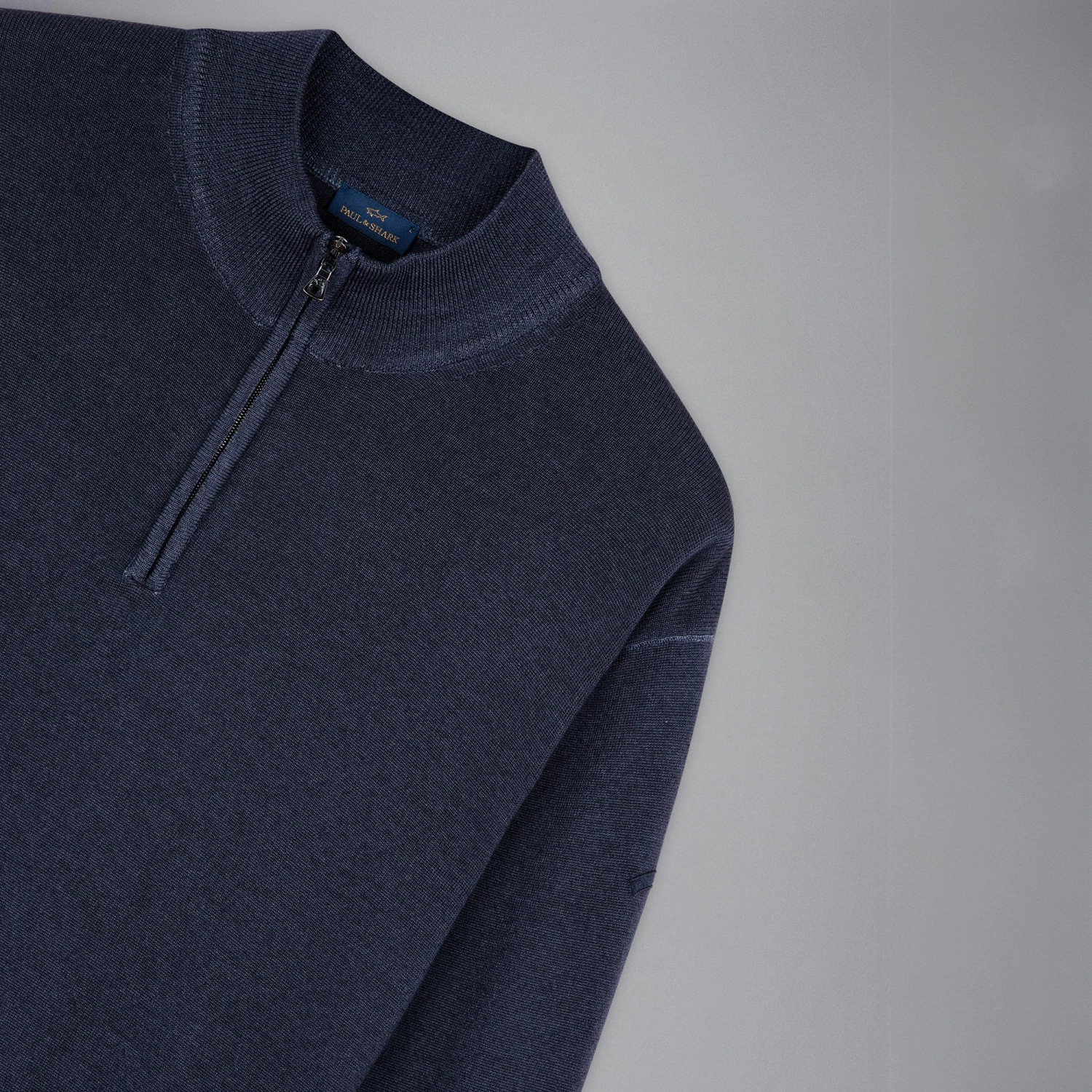 Paul&Shark Navy Garment Dyed Wool Half-Zip Sweater - Paul Shark 4 Paul&Shark Navy Garment Dyed Wool Half-Zip Sweater - Paul Shark - Image 2