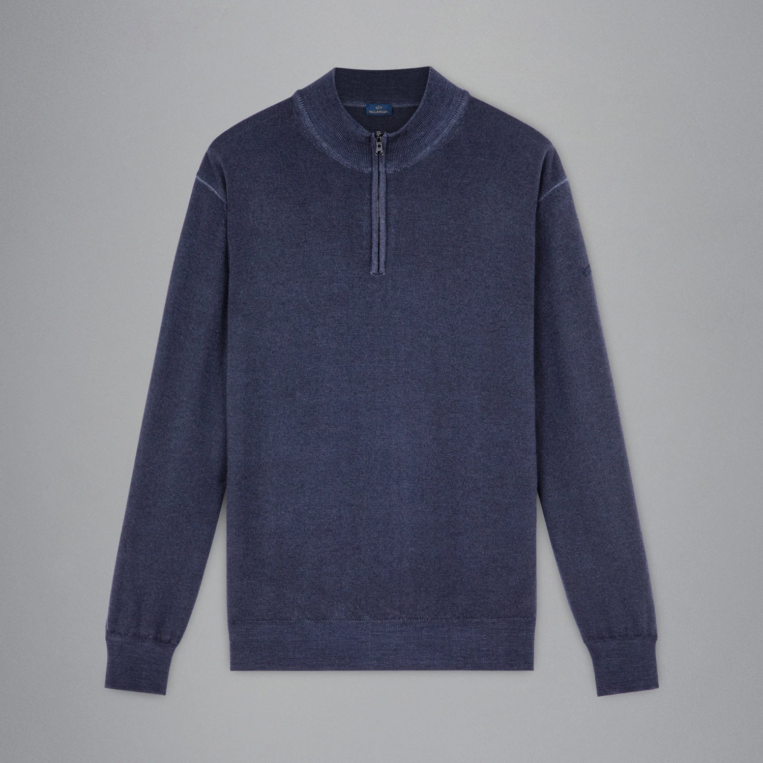 Paul&Shark Navy Garment Dyed Wool Half-Zip Sweater - Paul Shark 3 Paul&Shark Navy Garment Dyed Wool Half-Zip Sweater - Paul Shark