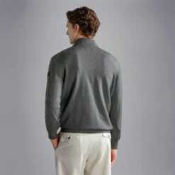 Paul&Shark Sage Green Garment Dyed Wool Half-Zip Sweater - Paul & Shark 11 Paul&Shark Sage Green Garment Dyed Wool Half-Zip Sweater - Paul & Shark -ETON Store 11311100 761 ab