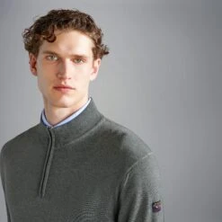 Paul&Shark Sage Green Garment Dyed Wool Half-Zip Sweater - Paul & Shark 12 Paul&Shark Sage Green Garment Dyed Wool Half-Zip Sweater - Paul & Shark -ETON Store 11311100 761 ad