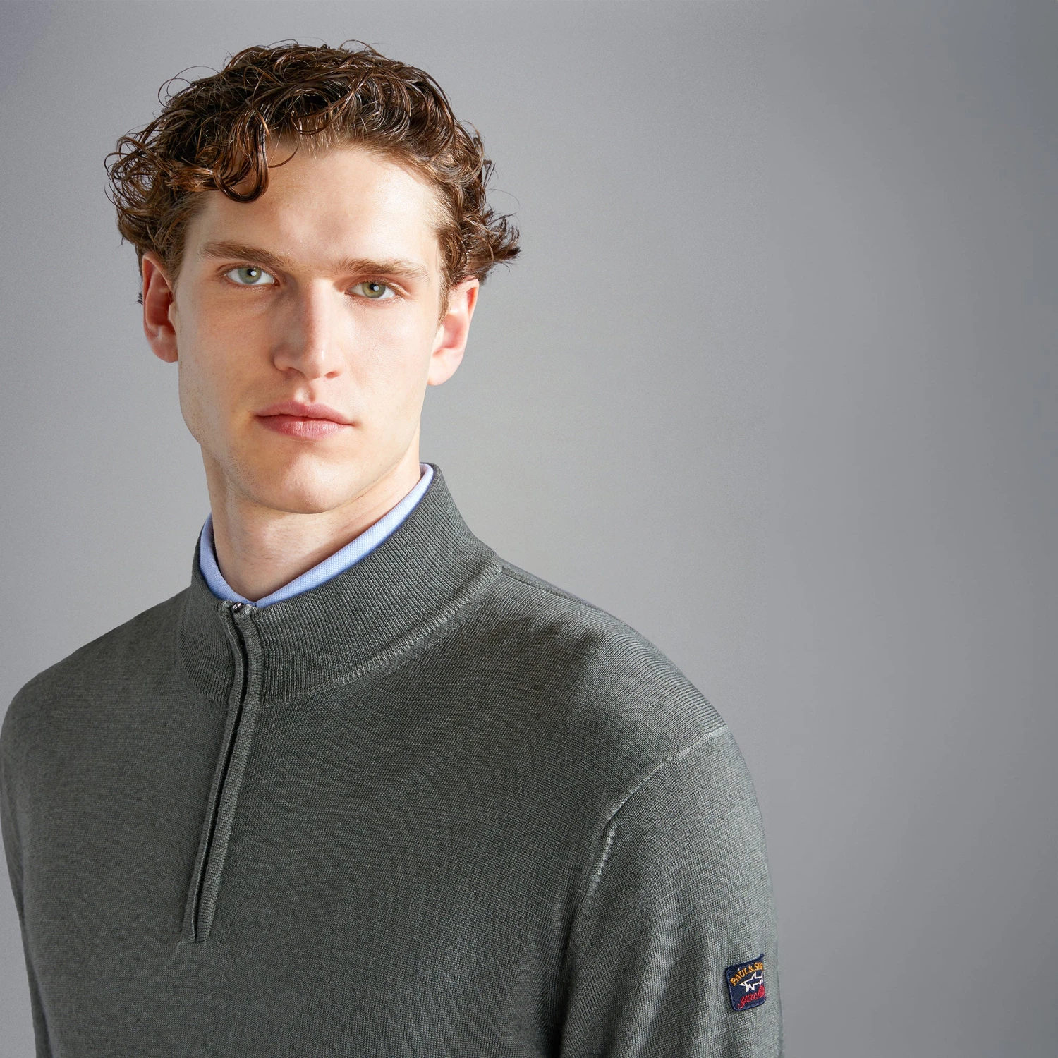 Paul&Shark Sage Green Garment Dyed Wool Half-Zip Sweater - Paul & Shark 6 Paul&Shark Sage Green Garment Dyed Wool Half-Zip Sweater - Paul & Shark - Image 4