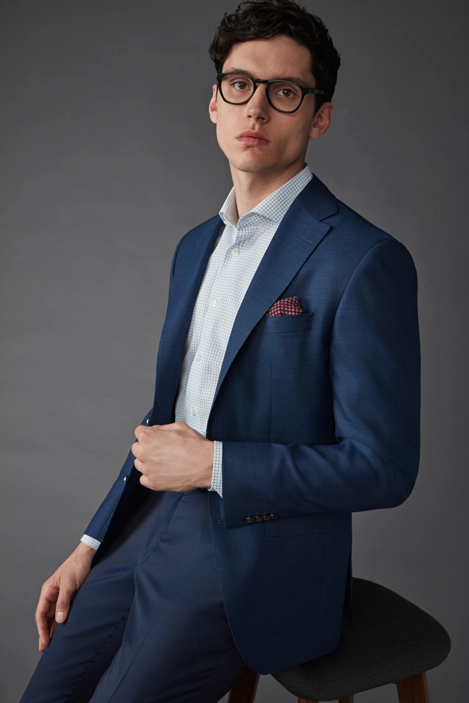 Medium Blue Pin Coast Classic Fit Wool Sport Jacket - Jack Victor 3 Medium Blue Pin Coast Classic Fit Wool Sport Jacket - Jack Victor