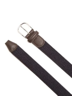 Navy Solid Woven Elastic Belt - Anderson's 11 Navy Solid Woven Elastic Belt - Anderson's -ETON Store 1177563 4 zoom