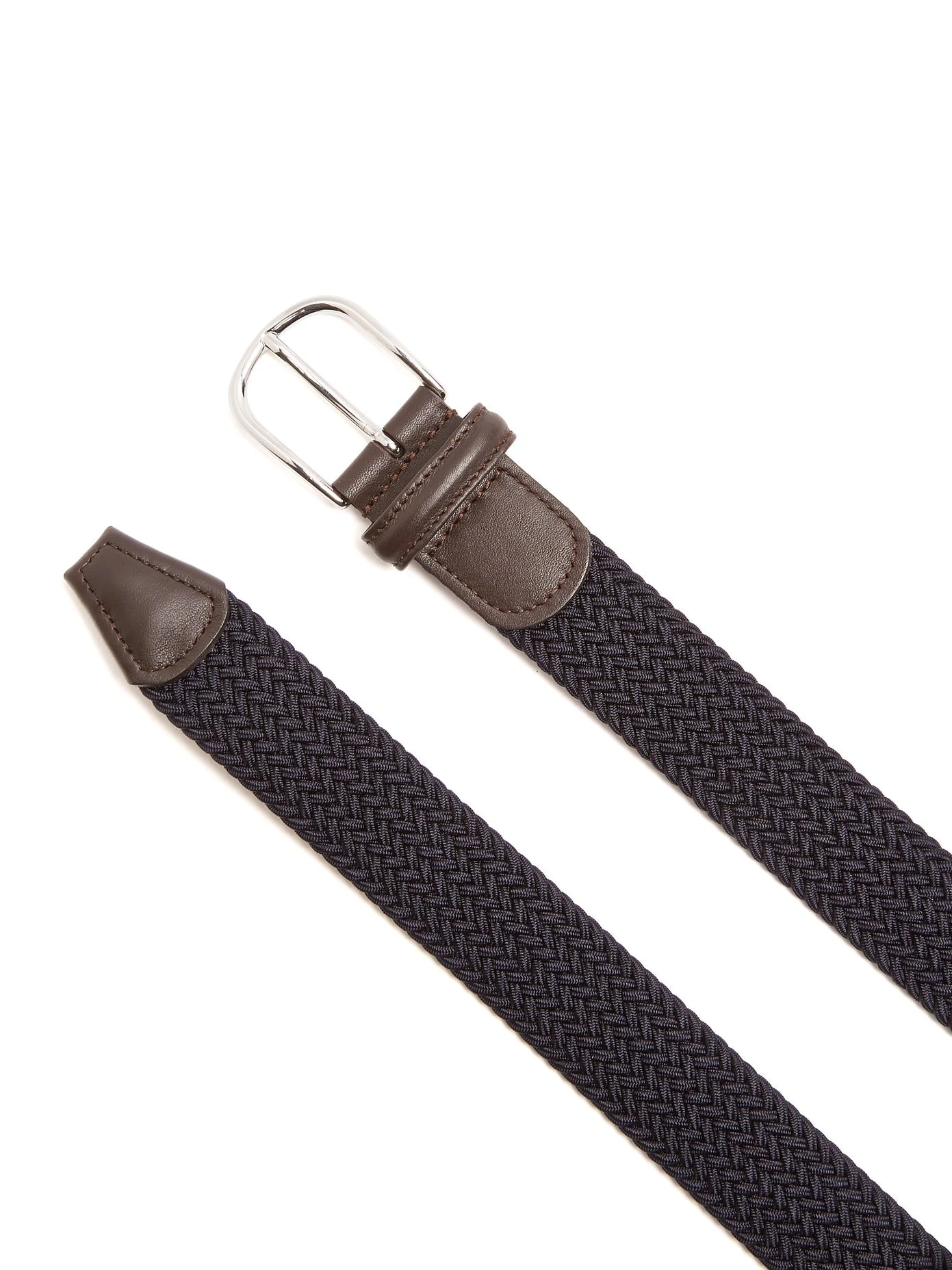 Navy Solid Woven Elastic Belt - Anderson's 6 Navy Solid Woven Elastic Belt - Anderson's - Image 4