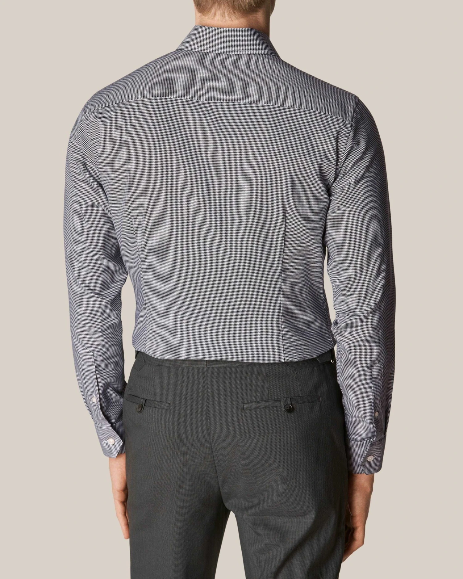 Black Houndstooth Signature Twill Shirt Slim Fit - ETON 8 Black Houndstooth Signature Twill Shirt Slim Fit - ETON - Image 6