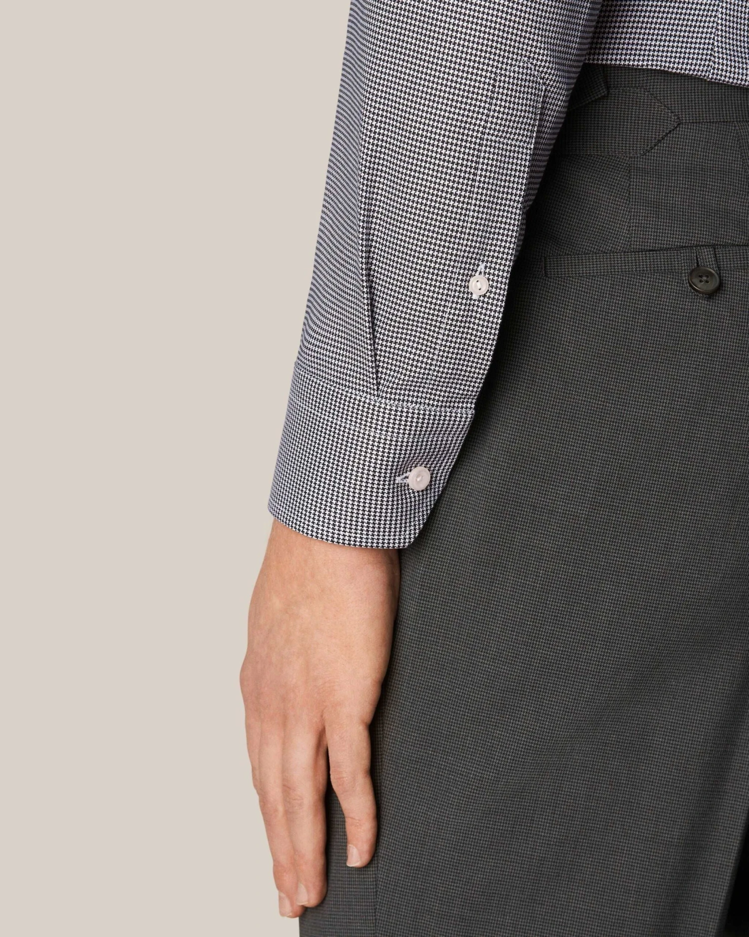 Black Houndstooth Signature Twill Shirt Slim Fit - ETON 9 Black Houndstooth Signature Twill Shirt Slim Fit - ETON - Image 7