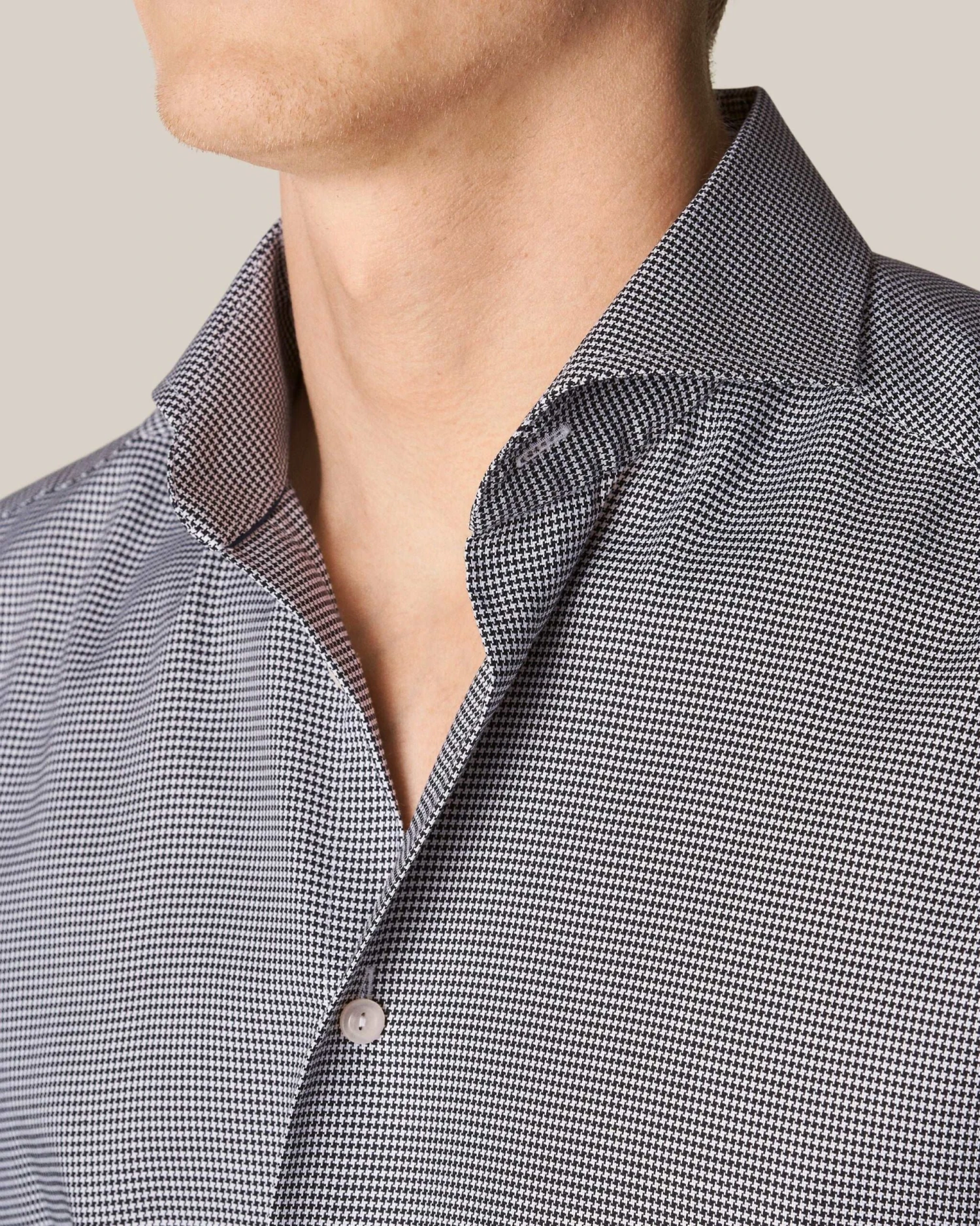 Black Houndstooth Signature Twill Shirt Slim Fit - ETON 6 Black Houndstooth Signature Twill Shirt Slim Fit - ETON - Image 4
