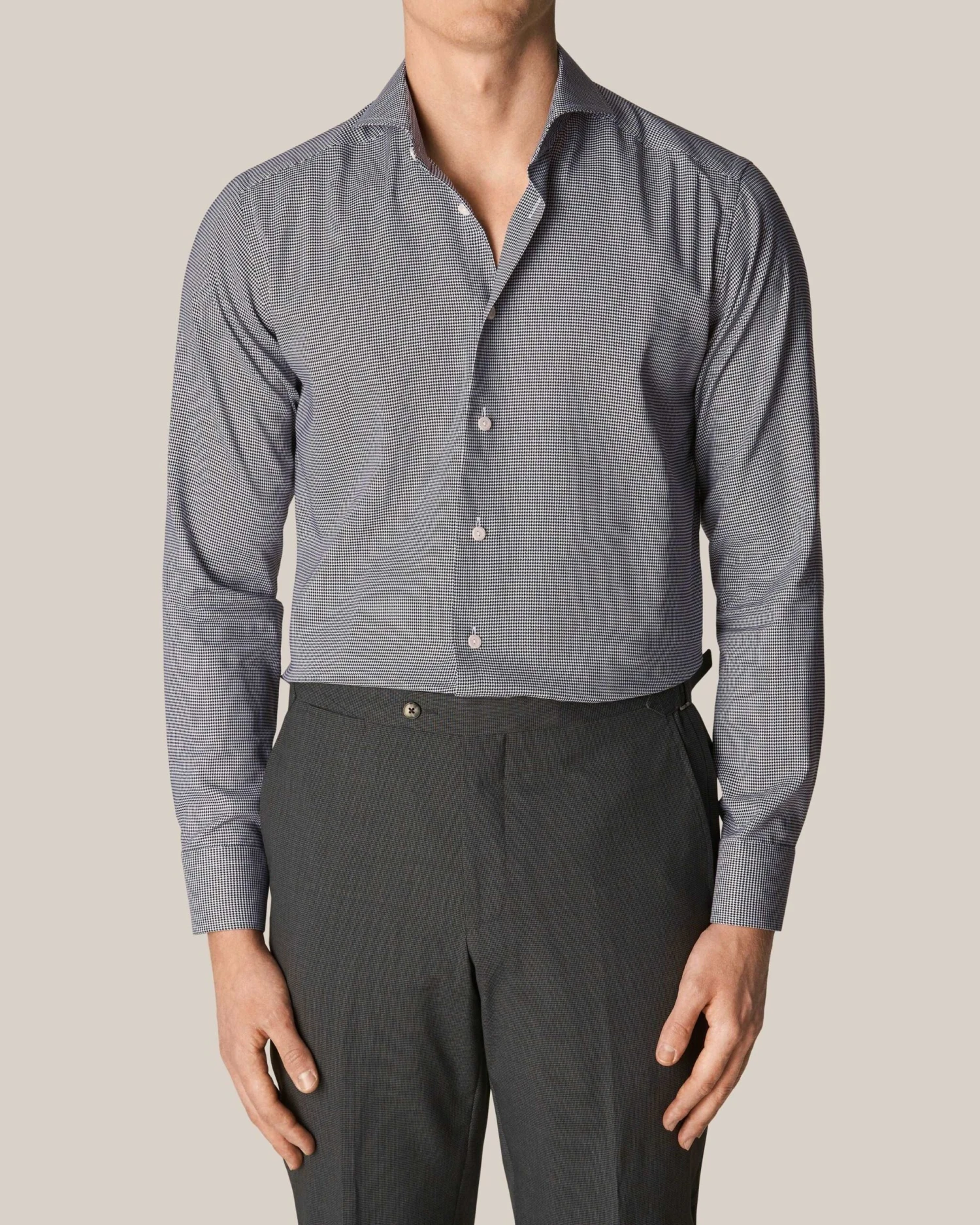 Black Houndstooth Signature Twill Shirt Slim Fit - ETON 7 Black Houndstooth Signature Twill Shirt Slim Fit - ETON - Image 5