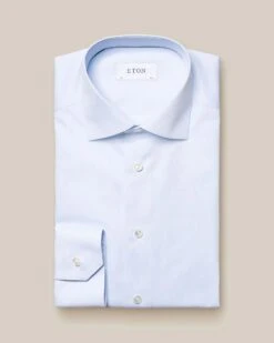 Light Blue Fine Piqué Slim Fit- ETON