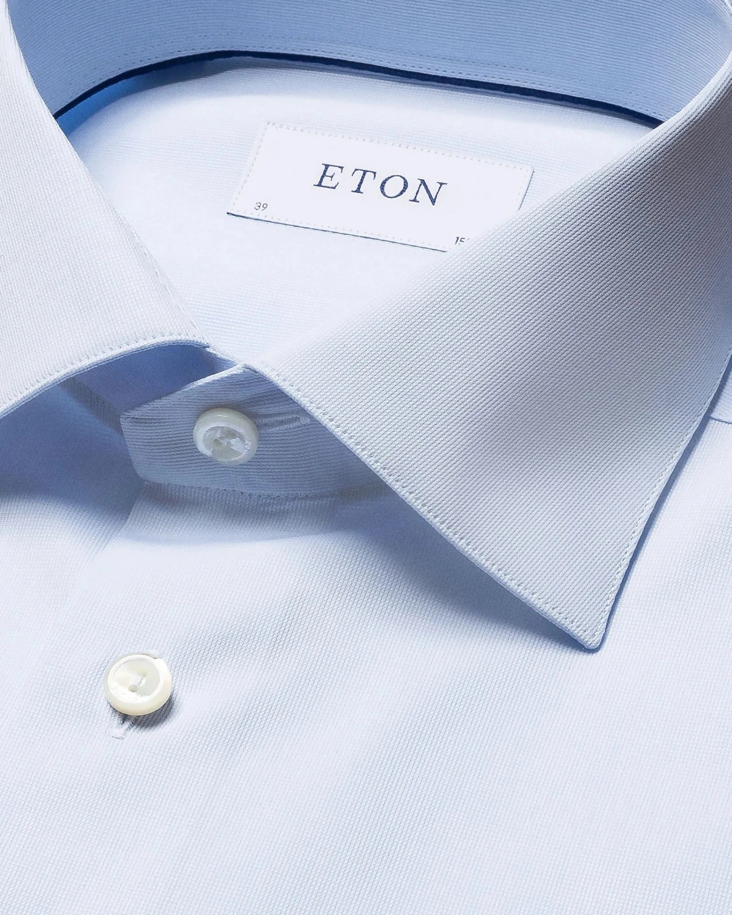 Light Blue Fine Piqué Slim Fit- ETON 5 Light Blue Fine Piqué Slim Fit- ETON - Image 3