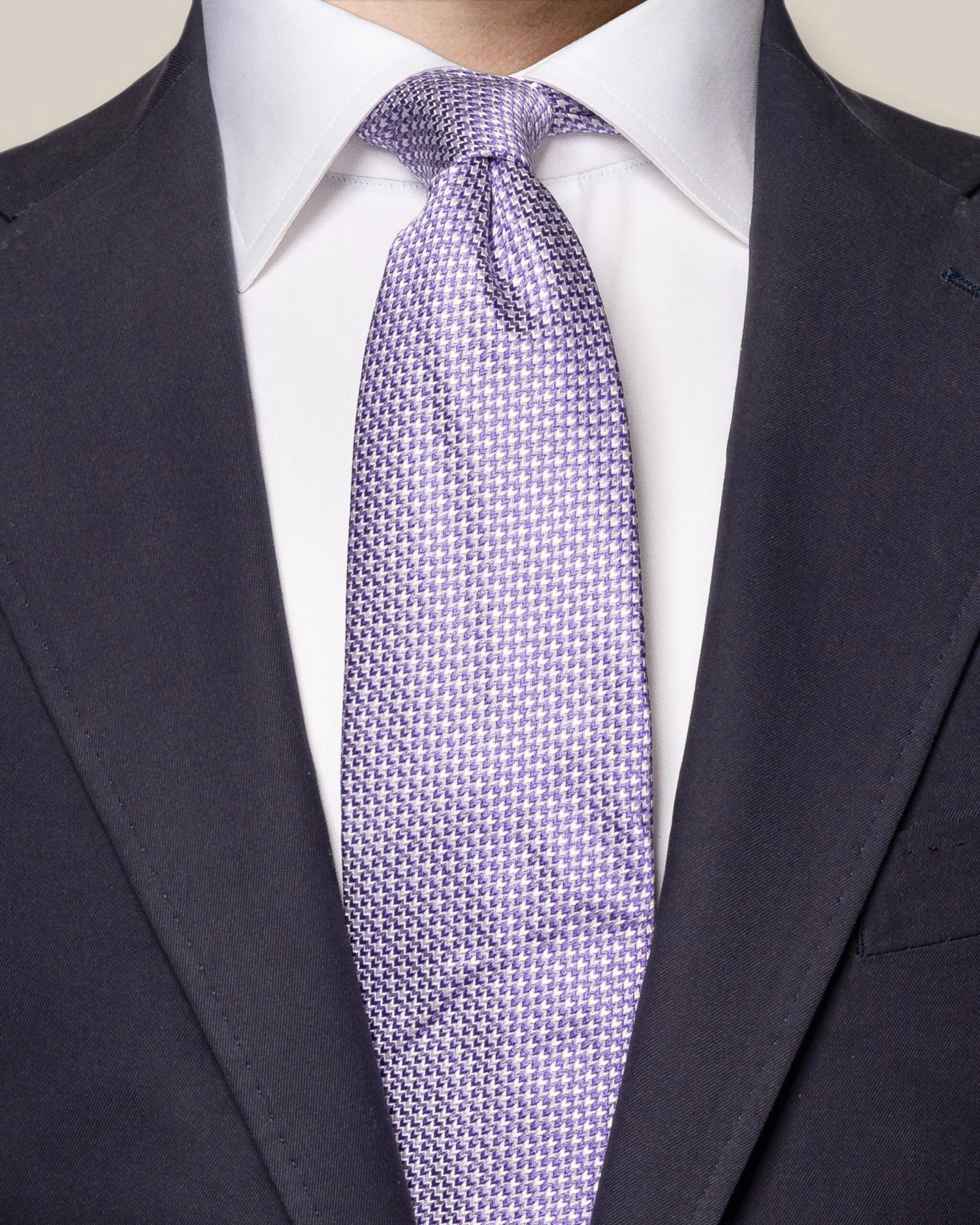 Purple Micro-Geometric Pattern Silk Tie - ETON 4 Purple Micro-Geometric Pattern Silk Tie - ETON - Image 2
