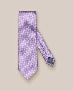 Purple Micro-Geometric Pattern Silk Tie - ETON