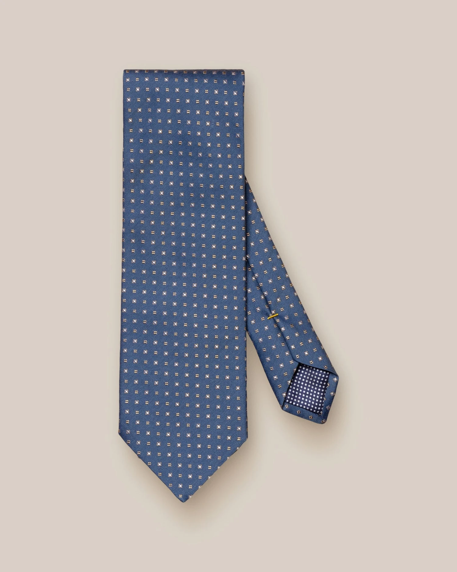 Navy Blue Dotted Silk Tie - ETON 3 Navy Blue Dotted Silk Tie - ETON