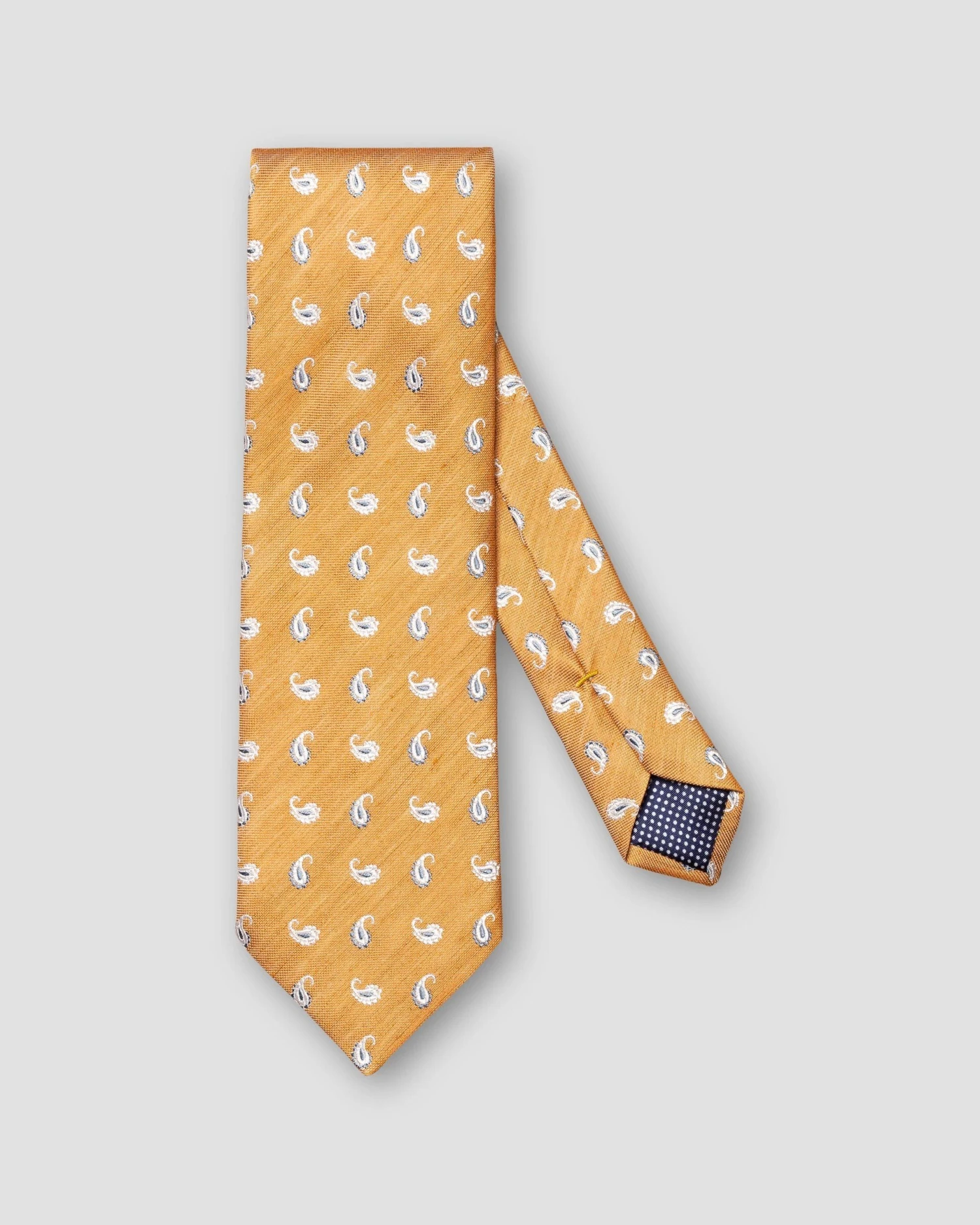 Orange Paisley Pattern Silk-Linen Tie - ETON 3 Orange Paisley Pattern Silk-Linen Tie - ETON