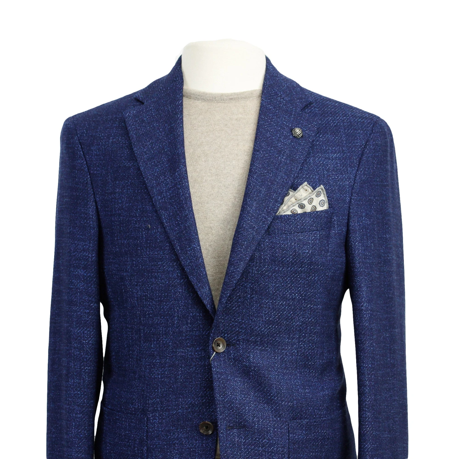 Blue Neat Morton Contemporary Fit Wool-Silk-Linen Sport Jacket - Jack Victor 4 Blue Neat Morton Contemporary Fit Wool-Silk-Linen Sport Jacket - Jack Victor - Image 2