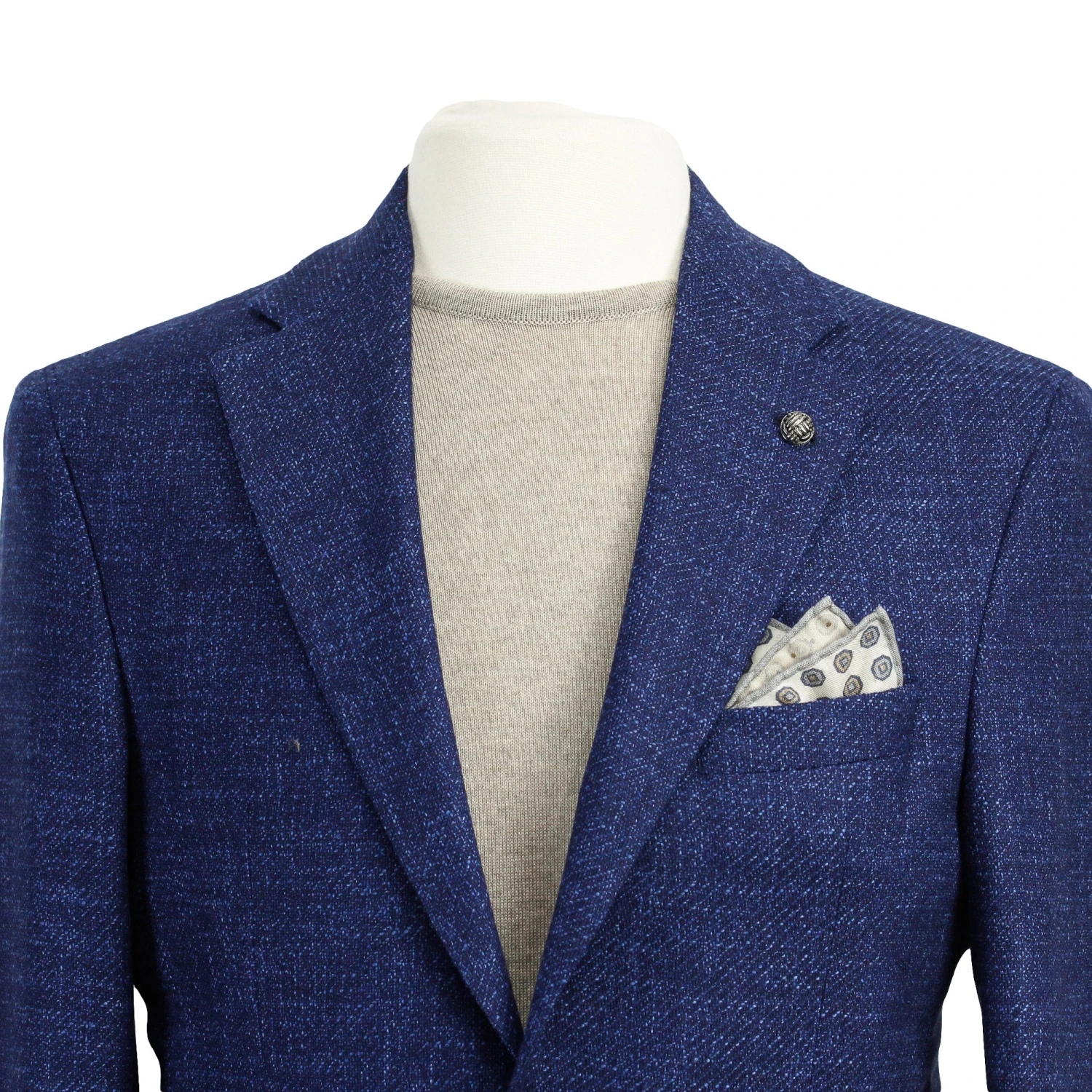 Blue Neat Morton Contemporary Fit Wool-Silk-Linen Sport Jacket - Jack Victor 5 Blue Neat Morton Contemporary Fit Wool-Silk-Linen Sport Jacket - Jack Victor - Image 3