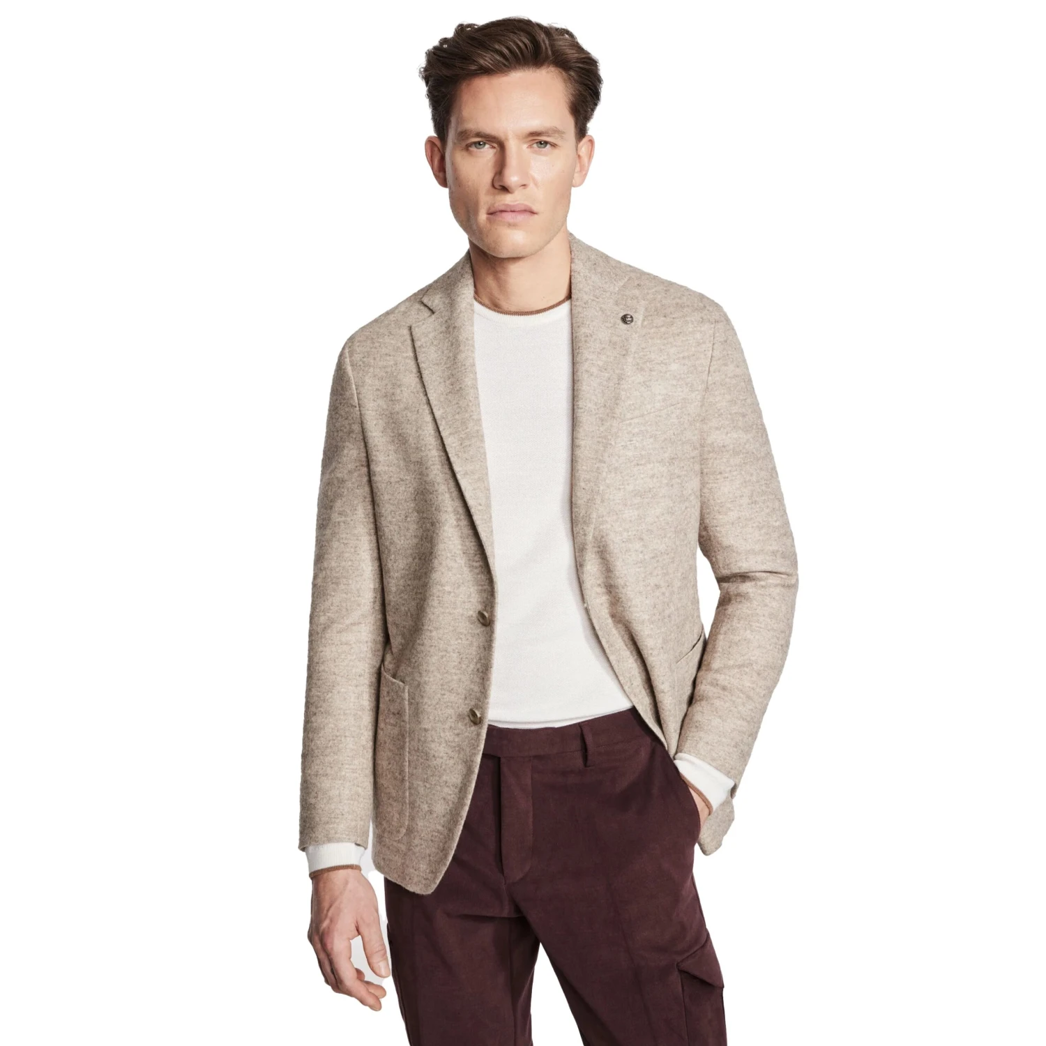 Oatmeal Mélange Morton Contemporary Wool/Cotton/Cashmere Sport Jacket - Jack Victor 3 Oatmeal Mélange Morton Contemporary Wool/Cotton/Cashmere Sport Jacket - Jack Victor