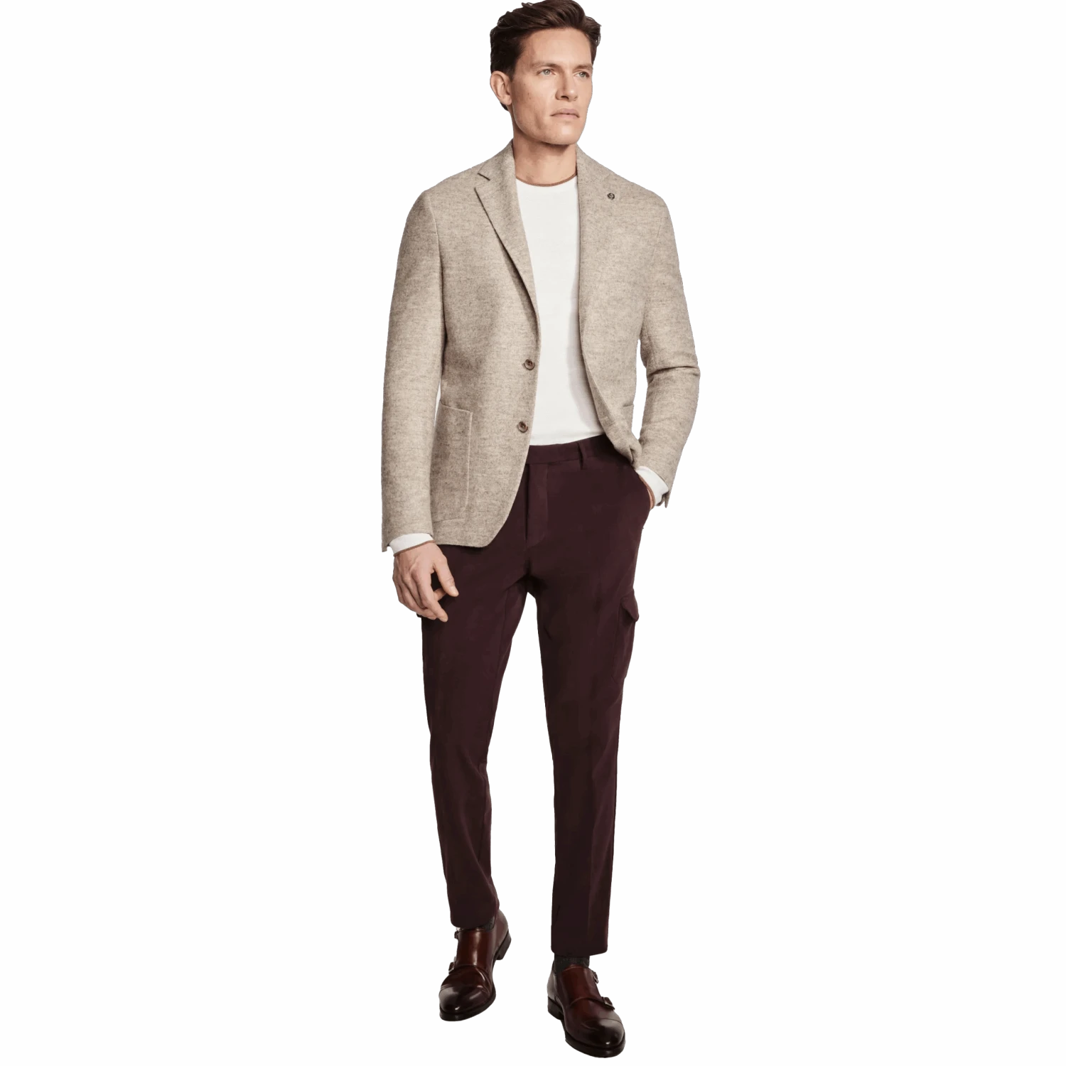 Oatmeal Mélange Morton Contemporary Wool/Cotton/Cashmere Sport Jacket - Jack Victor 4 Oatmeal Mélange Morton Contemporary Wool/Cotton/Cashmere Sport Jacket - Jack Victor - Image 2