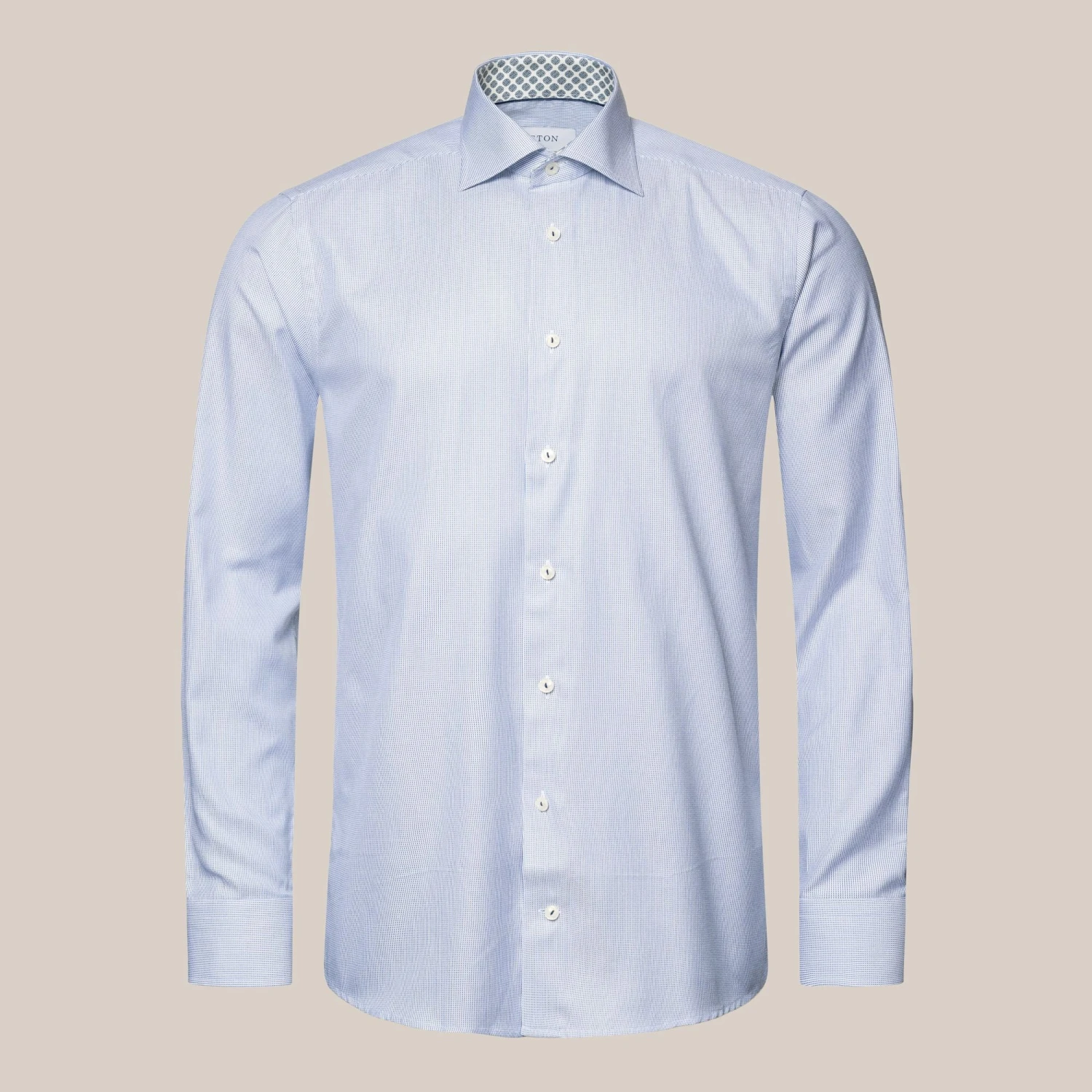 Navy Cotton-Tencel Contrast Trim Contemporary Fit Shirt - ETON 6 Navy Cotton-Tencel Contrast Trim Contemporary Fit Shirt - ETON - Image 4