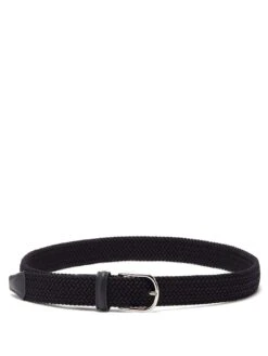 Navy Solid Woven Elastic Belt - Anderson's 13 Navy Solid Woven Elastic Belt - Anderson's -ETON Store 1266977 3 zoom 1