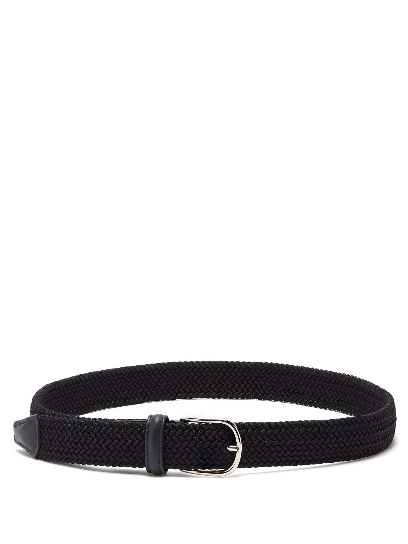 Navy Solid Woven Elastic Belt - Anderson's 8 Navy Solid Woven Elastic Belt - Anderson's - Image 6