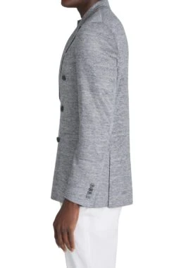 Gray Mouliné Double Breasted Knit Linen Hall Contemporary Fit Blazer - Jack Victor 10 Gray Mouliné Double Breasted Knit Linen Hall Contemporary Fit Blazer - Jack Victor -ETON Store 12802684 2cb0 484b 9f2c b4b273fc2503
