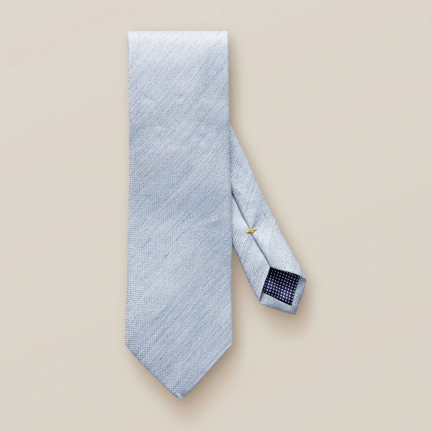 Light Blue Semi Solid Silk-Linen Tie - ETON 3 Light Blue Semi Solid Silk-Linen Tie - ETON