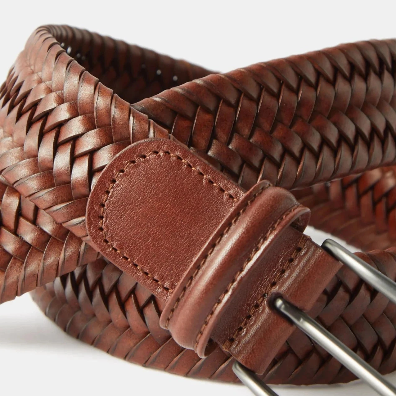 Tan Nappa Calf Stretch Leather Belt - Anderson's 5 Tan Nappa Calf Stretch Leather Belt - Anderson's - Image 3